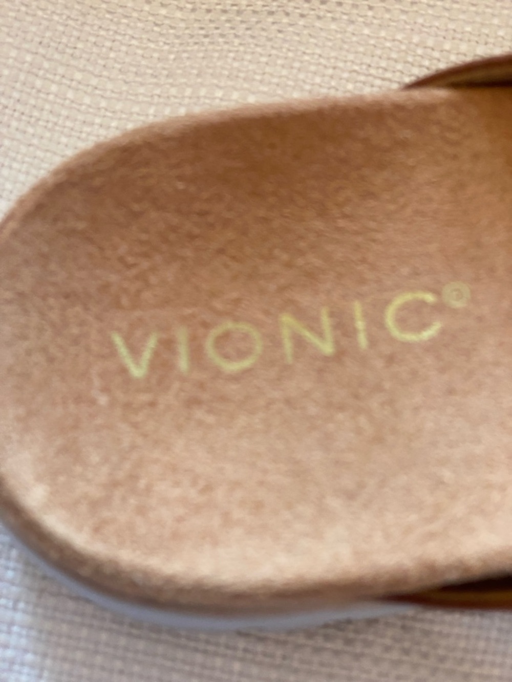 Vionic Uptown Marin Womens Platform Thong Orthopedic Sandal Tan Leather NIB 7.5M - Picture 7 of 11